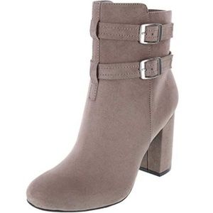 PRICE REDUCED! - Pink Suede Black Heel Strappy Ankle Boots Size 6 Women’s US